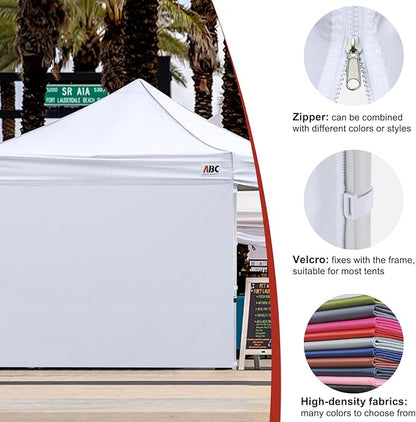 ABCCANOPY Instant Canopy SunWall 10x10 FT, 1 Pack Sidewall Only, No Frame or Top, Burgundy