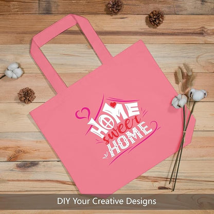 TOPDesign 3-Pack Super Strong Large 12oz Cotton Canvas Tote Bags, Reusable Grocery Shopping Cloth Bags, Fashionable Two-Tone Totes for Crafts, DIY Your Creative Designs
