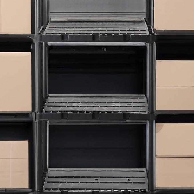Gracious Living 3 Pack Light Duty Storage Shelves, Knect-A-Shelf 4-Shelf - Image 5