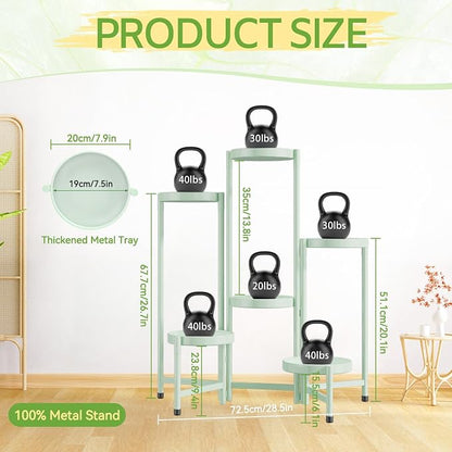 iDavosic.ly Plant Stand Indoor Outdoor, 6 Tier Metal Corner Shelf, Folding - Image 3