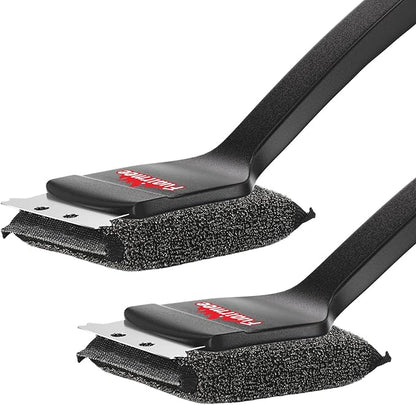 2PCS Bristle Free Grill Brush with Scraper, Efficient Cleaning, Safe Grill Accessories for Weber Gas/Stainless Steel Grates/Charcoal Grill, Gift for Dad