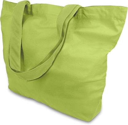 TOPDesign 1-Pack Super Strong Large 12oz Cotton Canvas Tote Bag, Reusable Grocery Shopping Cloth Bag, Fashionable Two-Tone Tote for Crafts, DIY Your Creative Designs