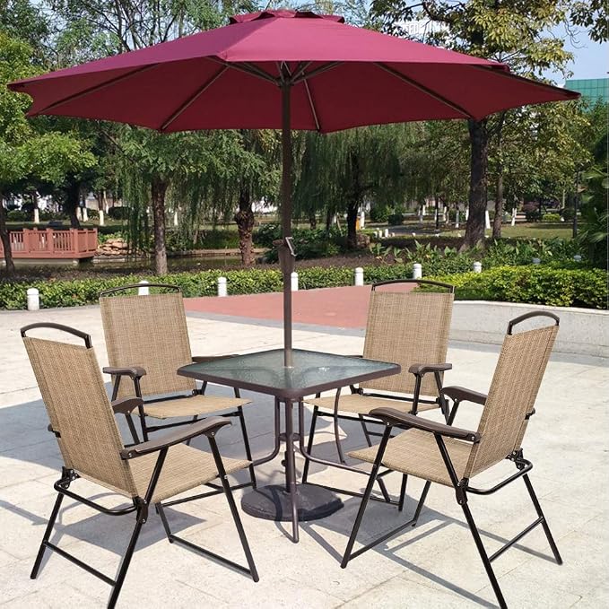 Devoko Patio Folding Chair Deck Sling Chair | Camping Garden Pool Beach Using - Image 7