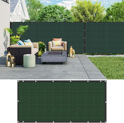LITA 4' x 87' Garden Privacy Fence Screen Cover (HDPE) UV Protection Weather-Resistant Heavy Duty Shade Cover for Deck, Patio, Backyard, Outdoor Pool, Porch, Railing, Dark Green, Customizable