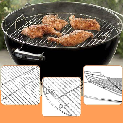 AJinTeby Heavy Duty Plated Steel Hinged Cooking Grate and Lower Grate, Charcoal Grate for Weber 22 inch/ 22.5" Charcoal Grills, Smokey Mountain Cooker (7436+85041+63014)