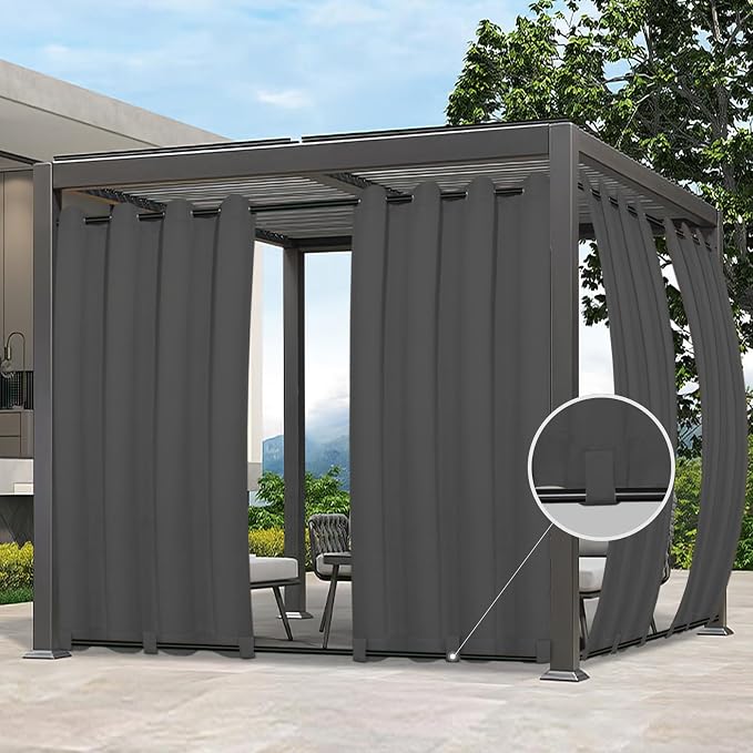 Easy-Going Outdoor Curtains for Patio 1 Panel, 54x84 inch, Weatherproof Privacy by Easy-Going