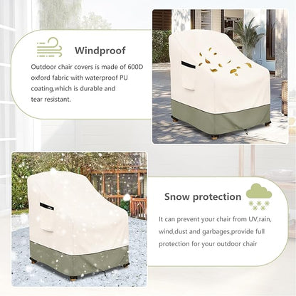 Outdoor Chair Covers 4 Pack 28 W x 31 D x 36 H inches,600D Heavy Duty Waterproof Adirondack Chair Cover,Outdoor Furniture Covers for Lawn/Garden Chiar