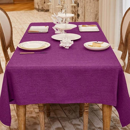 BALCONY & FALCON Rectangle Tablecloth Washable Wrinkle Resistant and Water Proof Table Cloth Decorative Linen Fabric Tablecloths for Dining Parties Kitchen Wedding and Outdoor Use (Purple, 57x118)