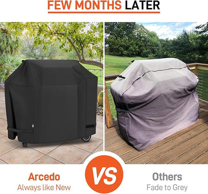 Arcedo Grill Cover Compatible with Traeger Ironwood 885, Heavy Duty Waterproof Pellet Somker Cover Full Length Outdoor BBQ Grill Accessory BAC513