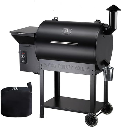 Z GRILLS Pellet Smoker Grill with PID Control, Rain Cover, 700 sq. in Cooking Area for Outdoor BBQ, ZPG-7002BPro