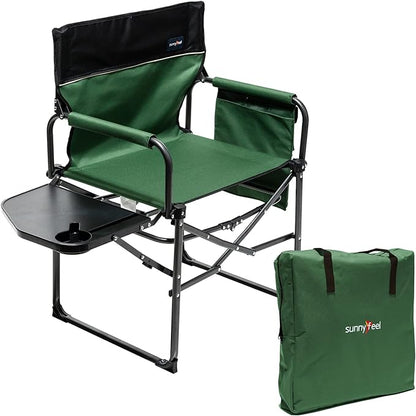 SUNNYFEEL Camping Directors Chair, Heavy Duty, Oversized Portable Folding Chair by SunnyFeelCamping