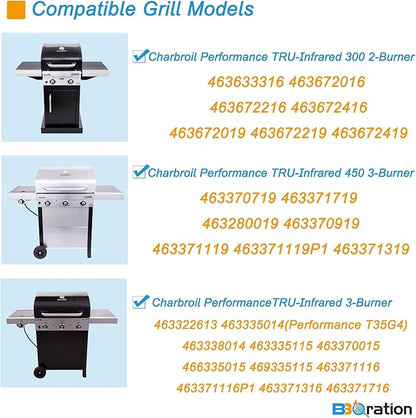 17" Grill Grate for Charbroil Performance TRU-Infrared 450 3-Burner 463370719 463371719 463371116 463371316 463371716 463336016, G460-8200-W1 Stainless Steel Emitter for Charbroil Grill Parts
