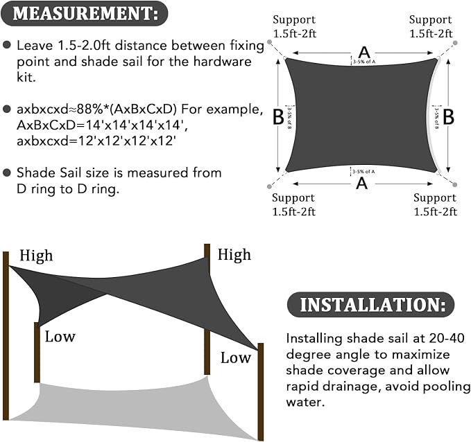 Shade&Beyond 20'x30' Sun Shade Sail Canopy Rectangle, UV Block Breathable - Image 6
