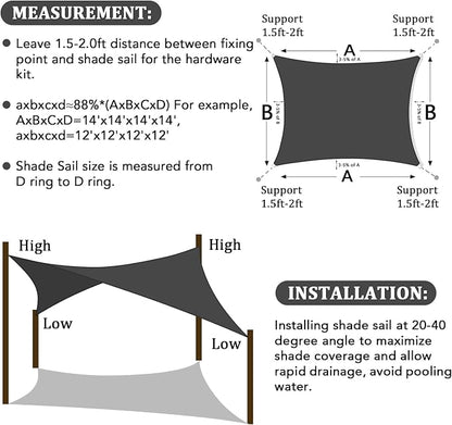 Shade&Beyond 15'x30' Sun Shade Sail Canopy Rectangle, UV Block Breathable - Image 6