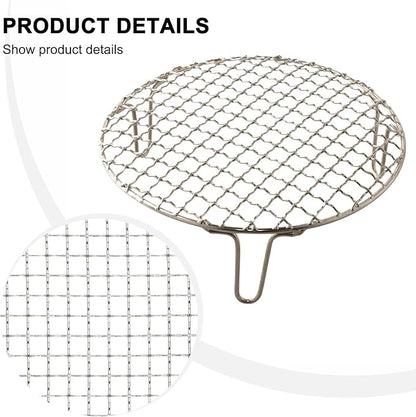 Stainless Steel BBQ Grill Grid with Legs, Round Grid Cooking Net, Even Heating for Outdoor Camping and Home Barbecue(20cm)