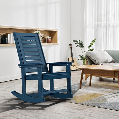 GREENVINES Oversized Outdoor Rocking Chairs Set of 2, HDPE Rocker - Image 2