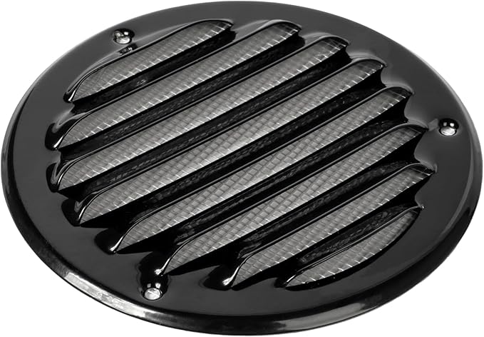 Repa Market 4 Inch (Opening Dimensions) Air Vent Covers/Black Galvanized Steel Return Air Grille/AC Vent Cover/Wall or Ceiling HVAC Registers Grilles & Vents for DIY & Home Improvement