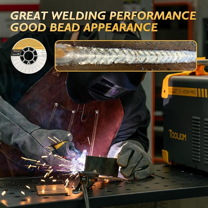 TOOLIOM ER70S-6 .030"(0.8 mm) Mild Steel MIG Solid Welding Wire on 10-Pound Spool Compatible with TL-200M TL-250M Pro 2PCS