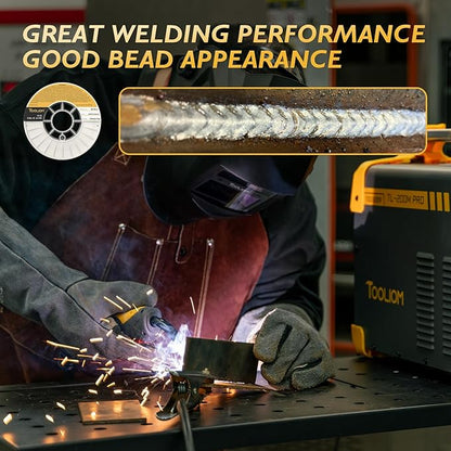 TOOLIOM ER70S-6 .030"(0.8 mm) Mild Steel MIG Solid Welding Wire on 10-Pound Spool Compatible with TL-200M TL-250M Pro