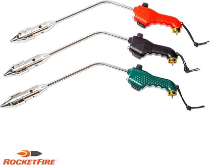 RocketFire Green Fire Starter Torch | Atlas | Charcoal Starter | Tri-Flame Tip | Propane & MAP/PRO Compatible | Case Included