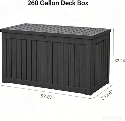 260 Gallon Resin Deck Box, Outdoor Toy Storage Box, Package Delivery Box - Image 2