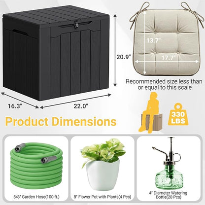 Greesum 33 Gallon Resin Deck Box All Weather Outdoor Storage Boxes, Outdoor Toys - Image 7