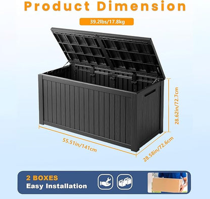 Outdoor Storage Box, 200 Gallon Waterproof Deck Box, Premium Hydraulic Cushion - Image 3