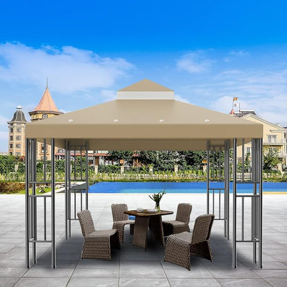 Sumfaller 10x10 FT Gazebo Replacement Canopy Top Cover | Double Tiered Canopy - Image 7