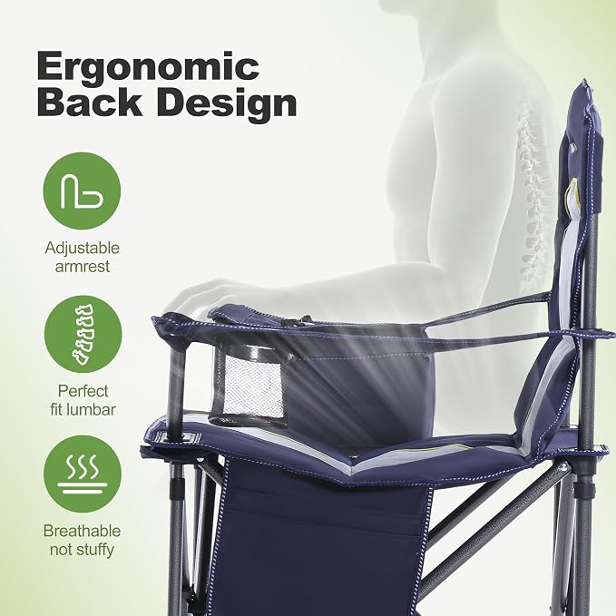 LET'S CAMP Oversized Folding Camping Chair Portable Outdoor Heavy Duty | - Image 8