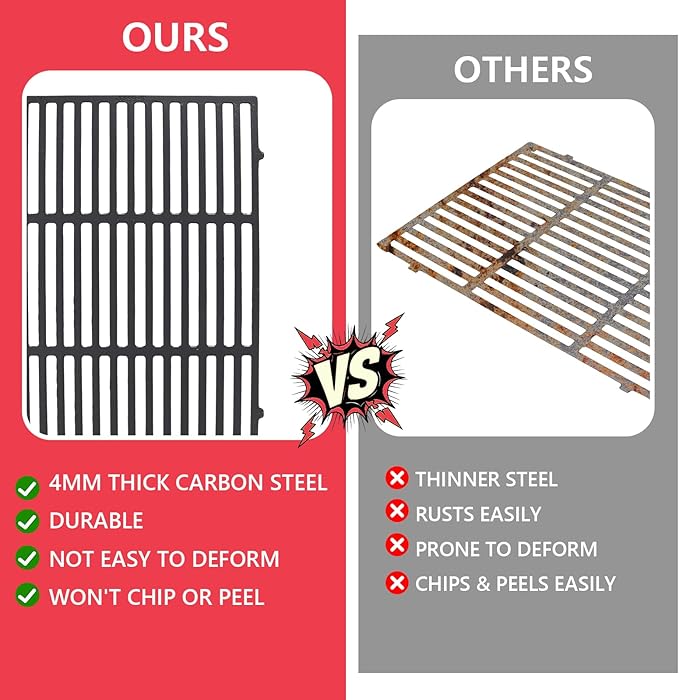 DcYourHome 66803 Genesis II 610 Grill Grates for Weber Genesis GS4 II E-610 S-610 E-640 S-640 Series Replacement Parts, 66096 Grates for Genesis II LX E-640 S-640 Grill Parts, Heavy-Duty Cast Iron