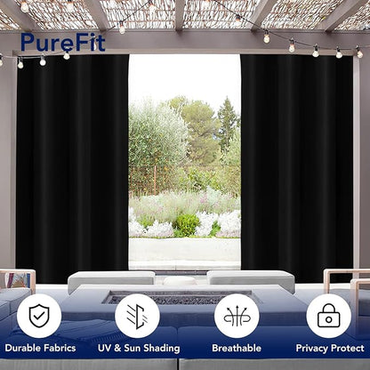 PureFit Outdoor Curtains for Patio Waterproof Weatherproof Outside Curtains | - Image 3