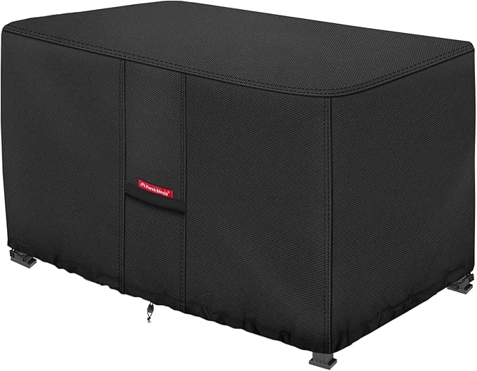 Porch Shield Patio Fire Pit Cover - Waterproof 600D Outdoor Rectangular Fire Table Cover Deck Box Protector - 52 x 30 inch, Black