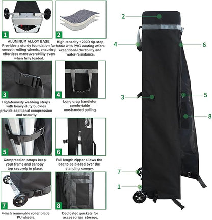 CROWN SHADES 10x20 Pop Up Canopy Tent - Commercial Canopy Tent with 400D Strength Oxford Fabric, Hexagonal Leg, 4 Upgraded Weights - Great for Trade Shows, Events,Parties & Commercial Use, Gray