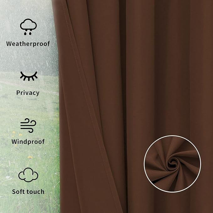 Easy-Going Outdoor Curtains for Patio 1 Panel, 54x84 inch, Weatherproof Privacy - Image 6