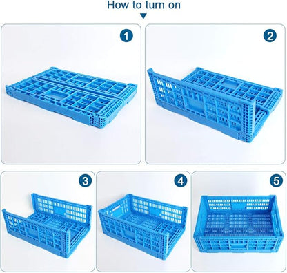 Collapsible Storage Bin Containe，52 Liter Transfer box,crate Transit storage of various items (23.6" L x 15.7" W x 8.6" H)
