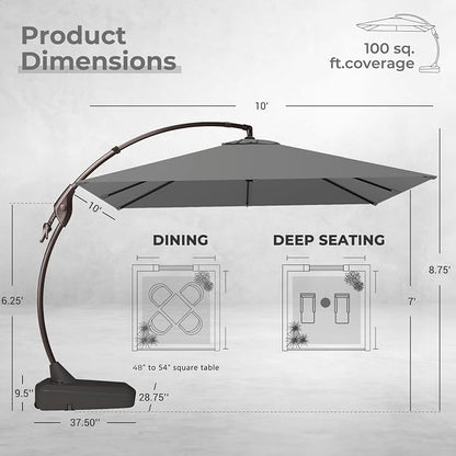 Grand patio 10x10 FT Cantilever Square Umbrella - Image 4