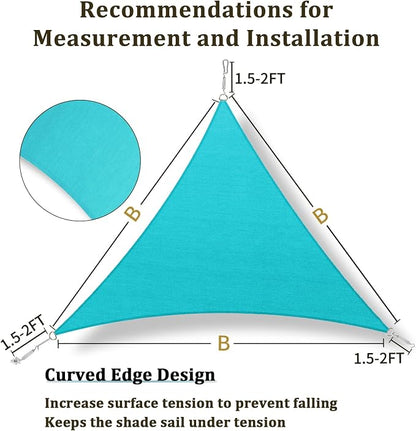 Shade&Beyond Custom Sun Shade Sail 5'x5'x5'TriangleSun Sail Shades Patio UV - Image 5