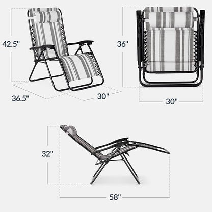 Best Choice Products Set of 2 Extra Wide Adjustable Steel Mesh Zero Gravity - Image 3