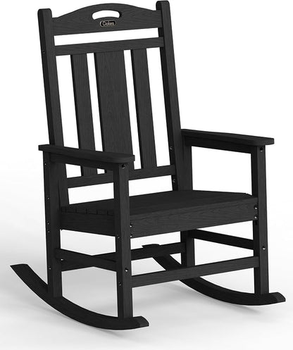 Oversized Outdoor Rocking Chair, 380lbs Heavy-Duty Large Patio Rocker, Weather by CIOKEA