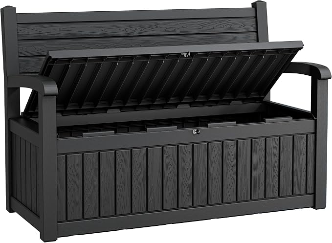 80 Gallon Lockable Deck Bench by WTFGO
