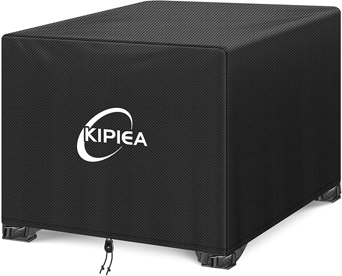 Kipiea Square Fire Pit Cover - Upgraded 600D Strong Tear Resistant, 100% Waterproof Fire Pit Table Cover, UPF 50+ Outdoor Firepit Cover Square Fading Resistant, 36" L x 36" W x 20" H