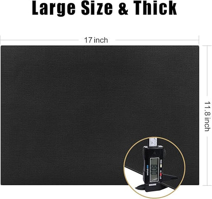 Homaxy Faux Leather Heat Resistant Placemats for Dining Table Set of 4, Waterproof Wipeable Washable PU Table Mats, Easy to Clean Anti-Slip Place Mats, 11.8" x 17", Black