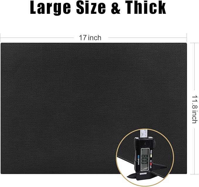 Homaxy Faux Leather Heat Resistant Placemats for Dining Table Set of 12, Waterproof Wipeable Washable PU Table Mats, Easy to Clean Anti-Slip Place Mats, 11.8" x 17", Black