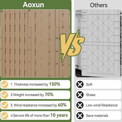 Aoxun Outdoor Storage Cabinet 35 Cu.Ft Outdoor Trash Can Storage Shed, and Lawn - Image 5