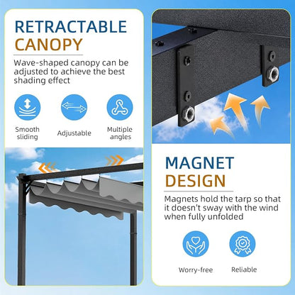 10'x12' Retractable Pergola, Outdoor Pergolas - Image 5