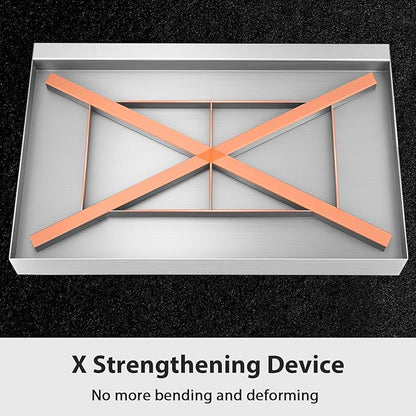 Utheer 25" x 16" Ceramic Nonstick Stainless Steel Griddle for Gas Grill, Charcoal, Oven, Large Stove Top Griddle, Non-Toxic, PFAS/PFOA/PTFE Free, Oven Up to 500°F, for BBQ, Camping & Kitchen, Sliver