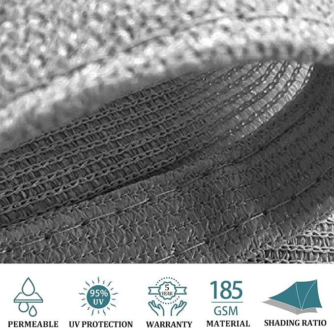 Shade&Beyond 9'x15' Sun Shade Sail Canopy Rectangle, UV Block Breathable Curved - Image 3