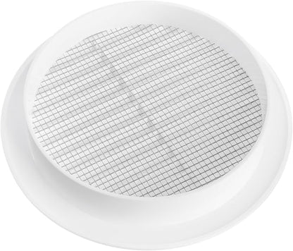 White 5" Inch Round Ventilation Grille with Insect mesh. (Duct 5Ø / Grille 6Ø) Ventilation Applications. Indoor and Outdoor Vent Cover. Available 3 Sizes / 4 Colors.