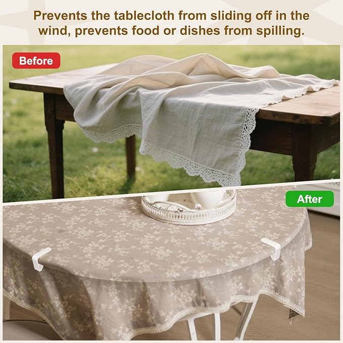 uxcell 16 Pack Plastic Tablecloth Clips, Table Cloth Cover Clamps Windproof Holder Clips 2.17" x 1.69" for Home Party Picnic Wedding Camping Dining Tables, Clear