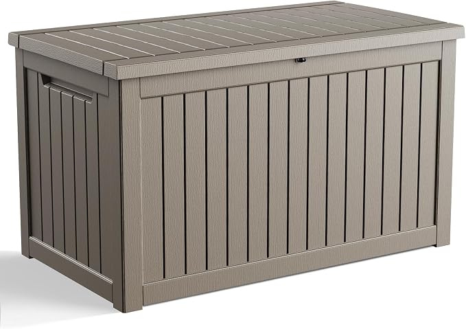 280 Gallon Waterproof Outdoor Storage Box, UV Resistant Resin Deck Box by KFY